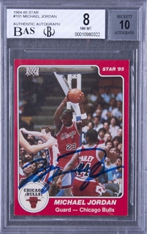1984-85 Star #101 Michael Jordan Signed Rookie Card – BGS NM-MT 8/BGS 10